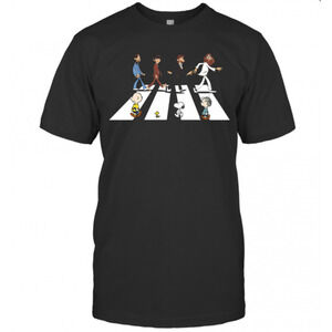 Abbey Road The Beatles And Peanuts Crosswalk T-Shirt